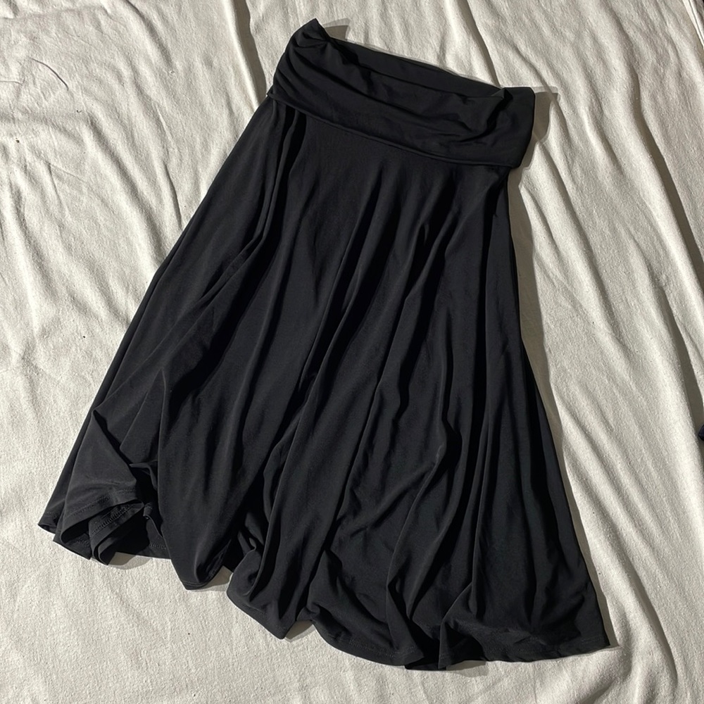 Lapis black skirt, fold over waist size L